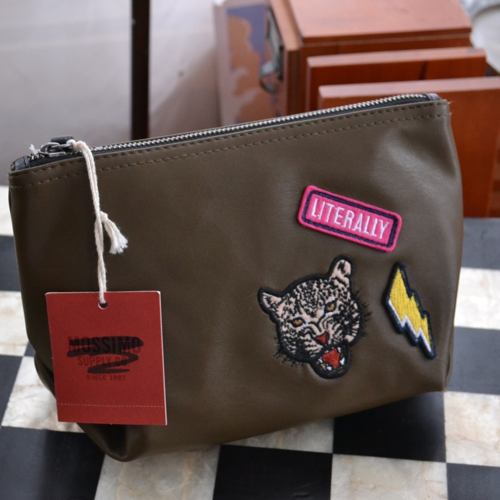 Olive Patch Makeup Bag
